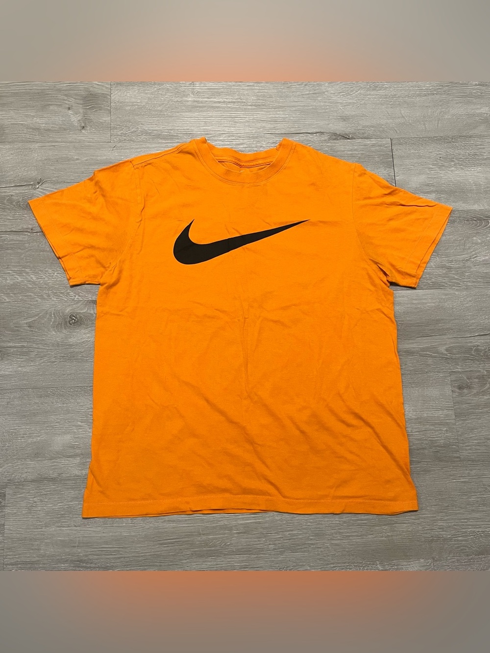 Nike Orange Short Sleeve Tee with Black Swoosh